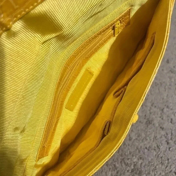 Sondra Roberts Yellow Embossed Clutch - Picture 7 of 9